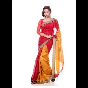 Beautiful half & half  saree with readymade blouse